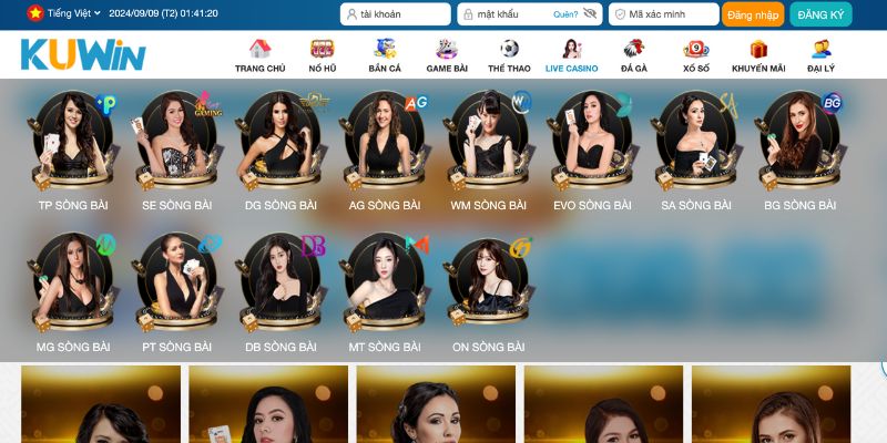 Sảnh Casino đổi thưởng tại Kuwin